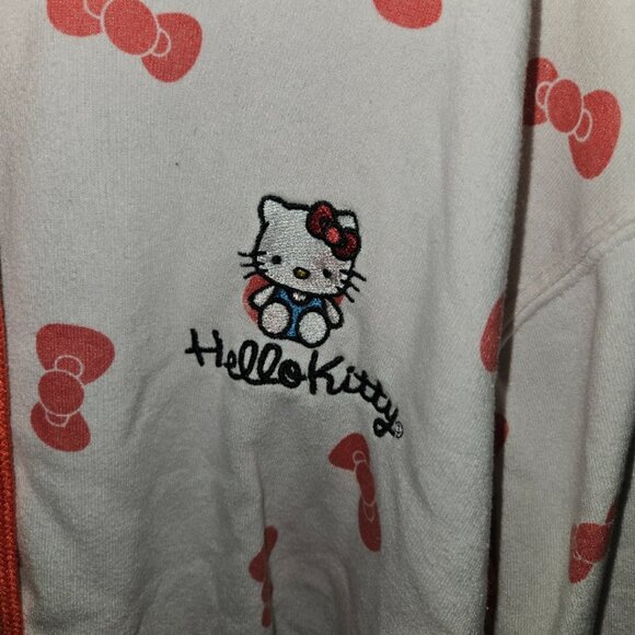 Hello Kitty Sanrio 2024 Pink Bow Zip-Up Graphic Hoodie ~ Large - Picture 2 of 5